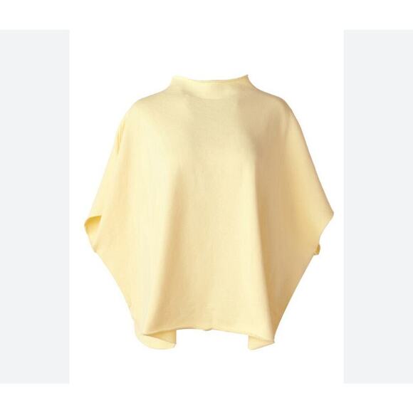 Frank & Eileen Capelet Top Funnel Neck Fleece Canary Yellow Sweatshirt Oversized - Picture 7 of 11